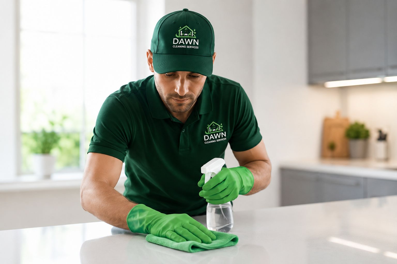 Professional cleaner at work